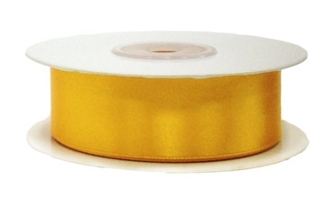 Лента атласная (0,7 см*22,85 м) Золотисто-желтый, 1 шт.